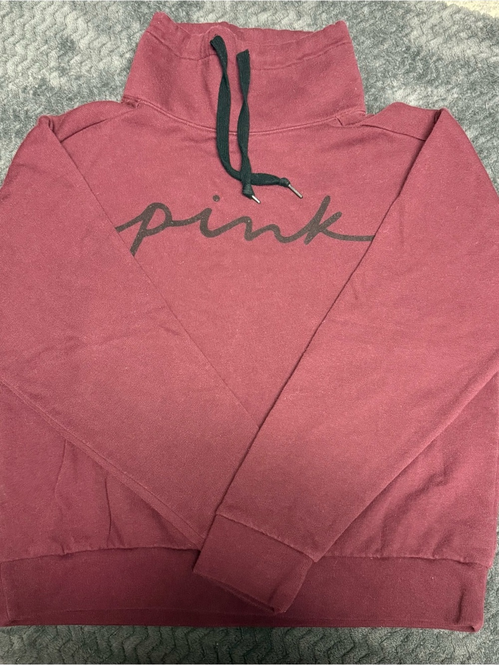 PINK Victoria's Secret Women’s Wine Turtleneck Sweatshirt
